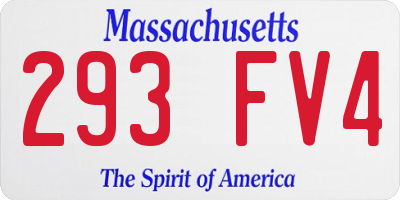 MA license plate 293FV4