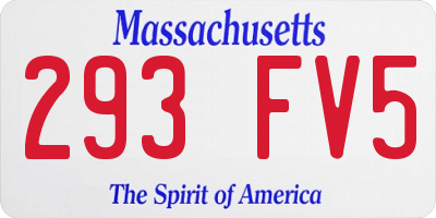 MA license plate 293FV5