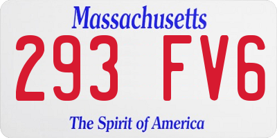 MA license plate 293FV6