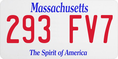 MA license plate 293FV7