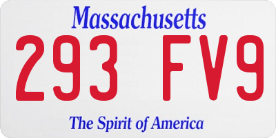 MA license plate 293FV9