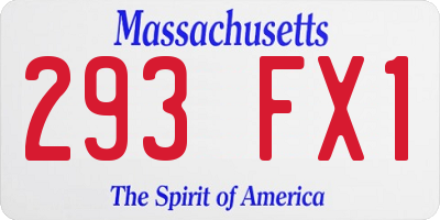 MA license plate 293FX1