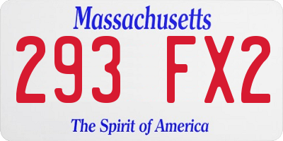 MA license plate 293FX2