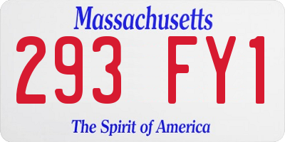 MA license plate 293FY1