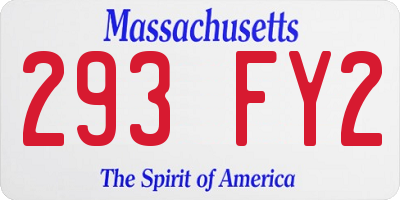 MA license plate 293FY2