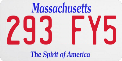 MA license plate 293FY5
