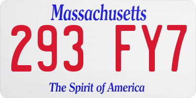 MA license plate 293FY7