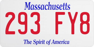 MA license plate 293FY8