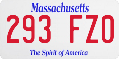 MA license plate 293FZ0