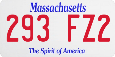 MA license plate 293FZ2