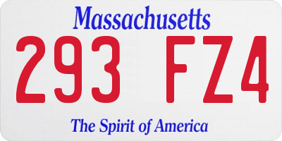 MA license plate 293FZ4