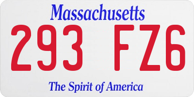 MA license plate 293FZ6