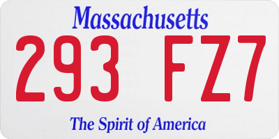 MA license plate 293FZ7