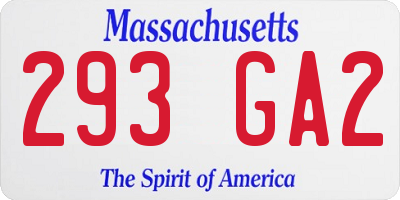 MA license plate 293GA2