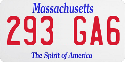 MA license plate 293GA6