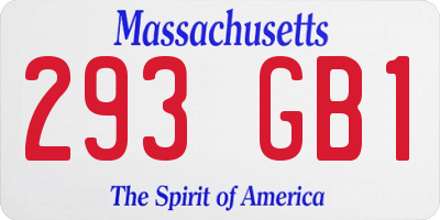 MA license plate 293GB1