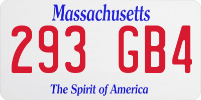 MA license plate 293GB4