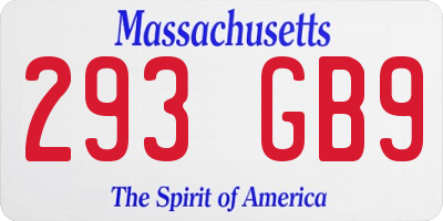 MA license plate 293GB9