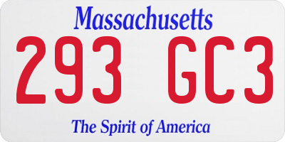 MA license plate 293GC3