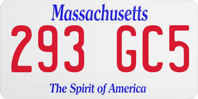 MA license plate 293GC5