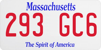 MA license plate 293GC6
