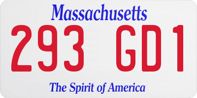 MA license plate 293GD1