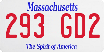 MA license plate 293GD2