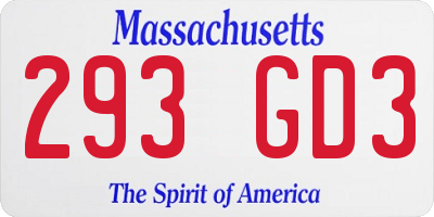MA license plate 293GD3