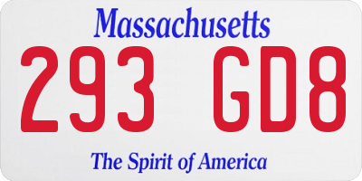 MA license plate 293GD8