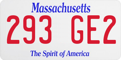 MA license plate 293GE2