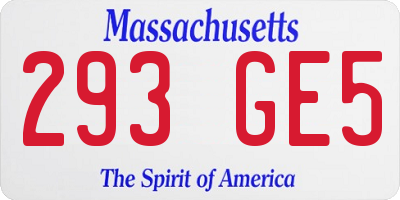 MA license plate 293GE5