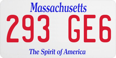 MA license plate 293GE6