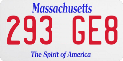 MA license plate 293GE8