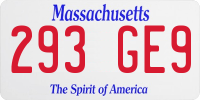 MA license plate 293GE9