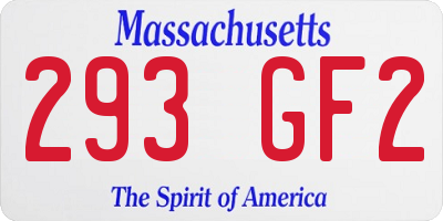 MA license plate 293GF2