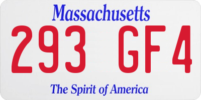 MA license plate 293GF4
