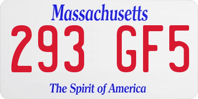 MA license plate 293GF5