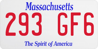 MA license plate 293GF6