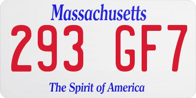 MA license plate 293GF7