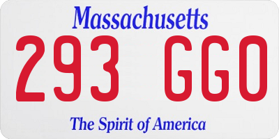 MA license plate 293GG0