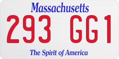 MA license plate 293GG1