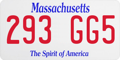 MA license plate 293GG5