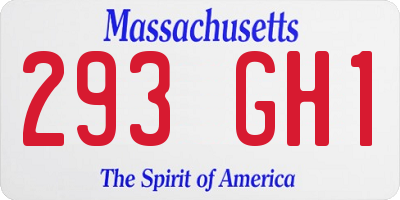 MA license plate 293GH1