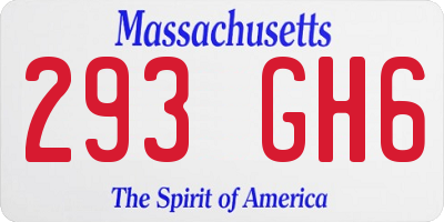 MA license plate 293GH6