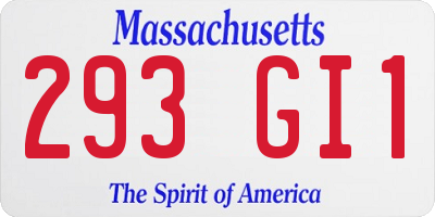 MA license plate 293GI1