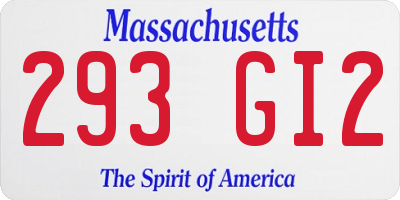 MA license plate 293GI2
