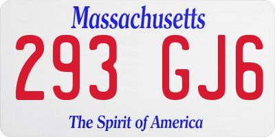 MA license plate 293GJ6