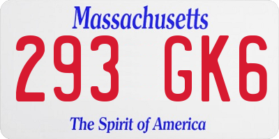 MA license plate 293GK6