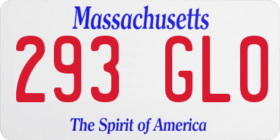 MA license plate 293GL0