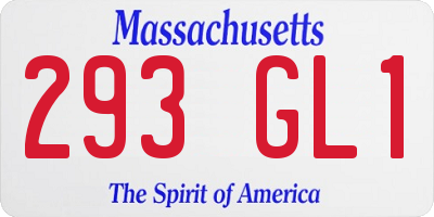MA license plate 293GL1
